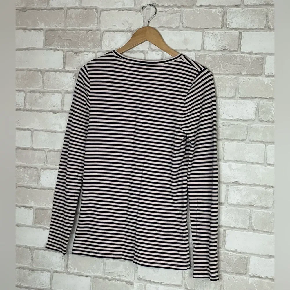 J. Crew Striped Ribbed Long Sleeve Tee Size M